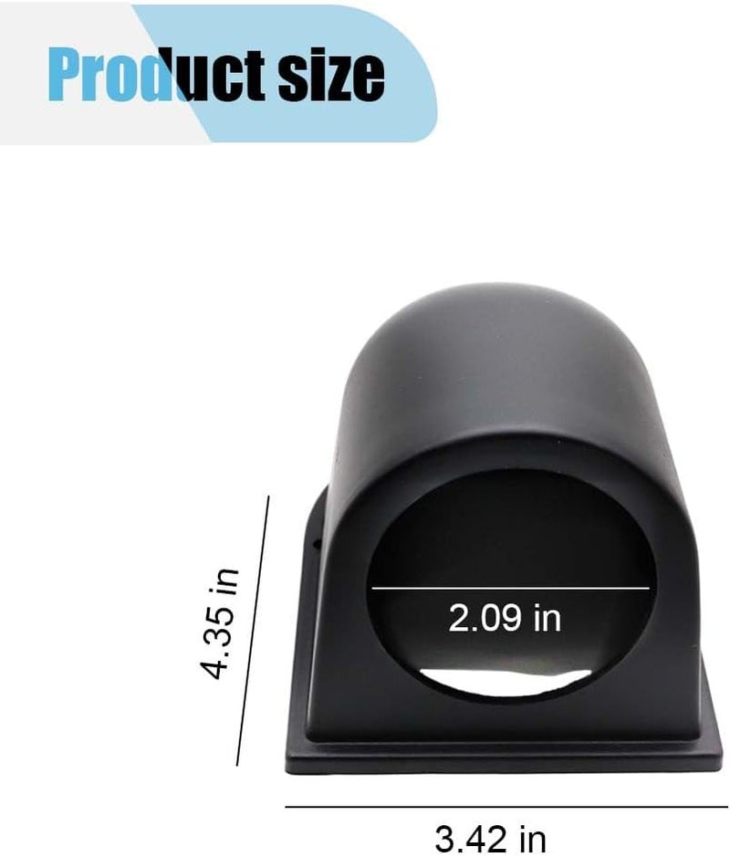 BDZMC Universal Black 2" 52mm Single Hole Gauge Dashboard Pod, ABS Plastic Car Dash Meter Cup Gauge Pod Mount Holder, Fit Most Cars, Trucks, Boats (Single Hole) - Image 2